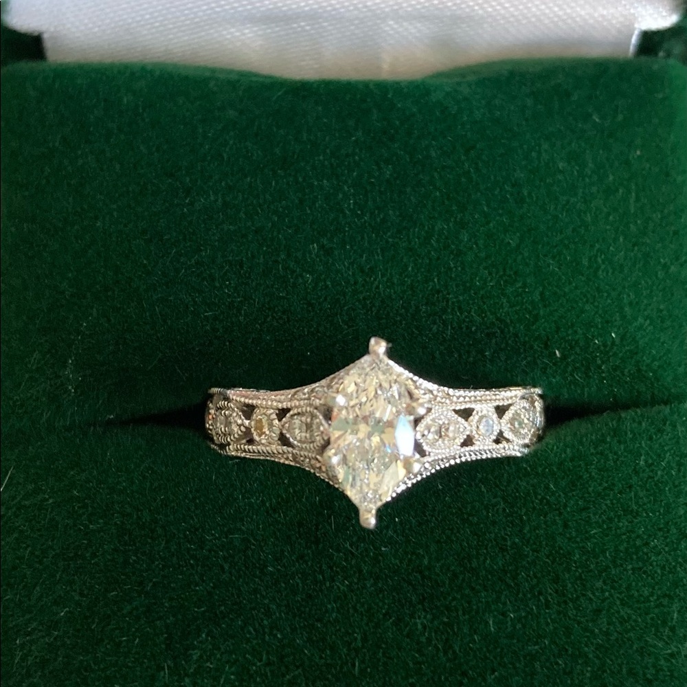 Womens real diamond engagement ring